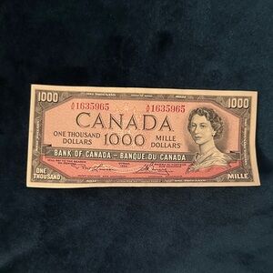 Elegant Canadian Banknote Art Print in Brown